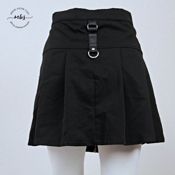 Killstar Killer Blaire B*tch Mini Mini Skirt Black Silver Women S - Picture 10 of 14